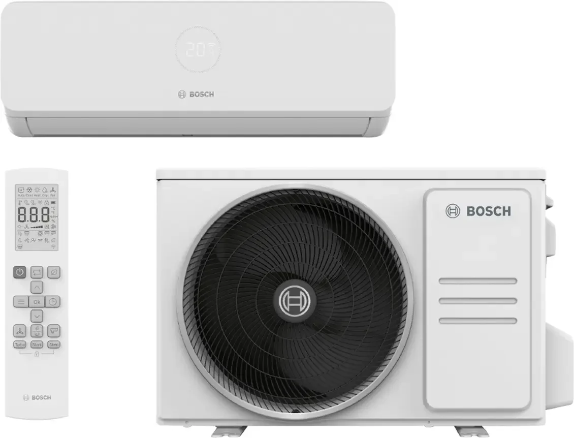 Bosch Climate 3200i: Inneneinheit, Außeneinheit und Fernbedienung